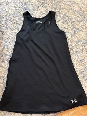 VTG Ribbed Under Armour Black Racerback Performance Tank Top